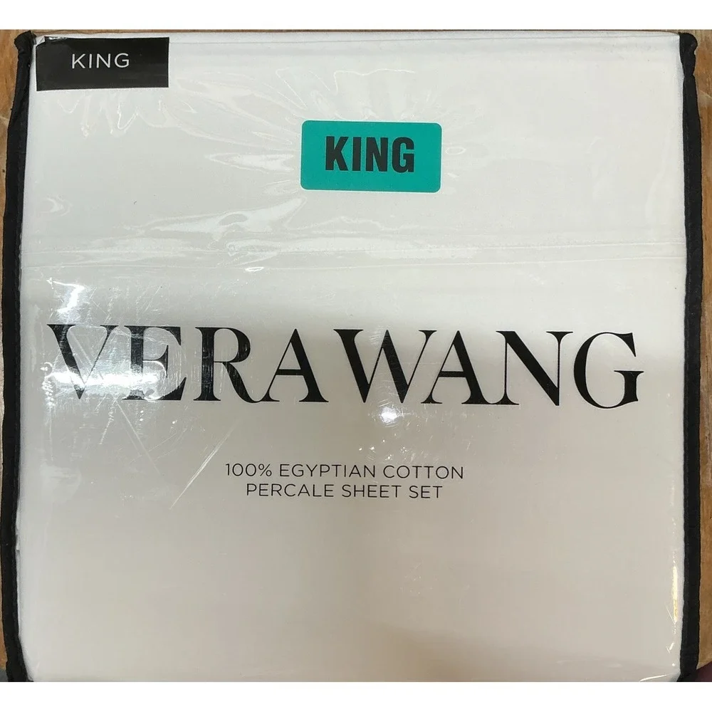 Vera Wang 100% Egyptian Cotton Percale Sheet Set